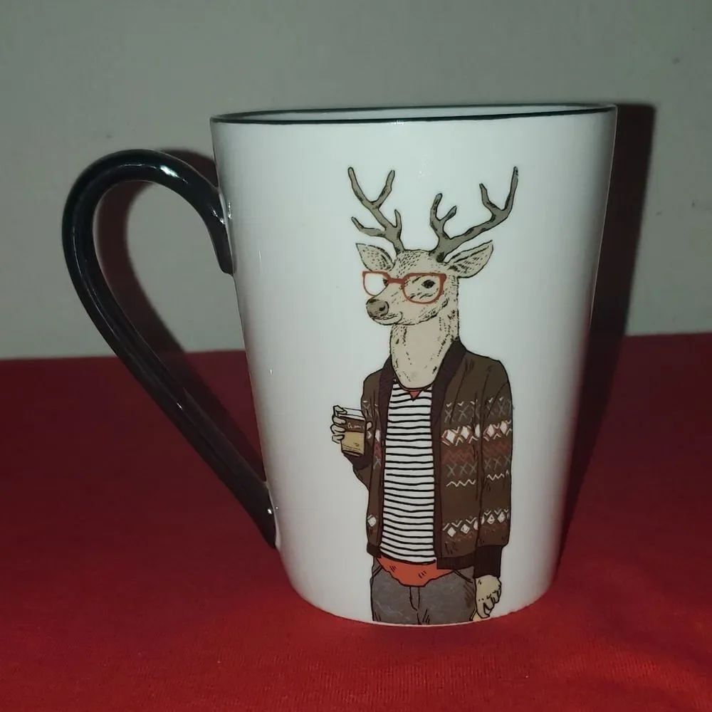 Signature Housewares DEER Hipster Animal Cup Mug 16 oz.